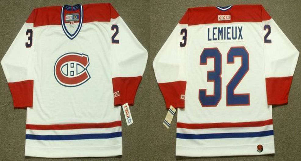 2019 Men Montreal Canadiens #32 Lemieux White CCM NHL jerseys->montreal canadiens->NHL Jersey